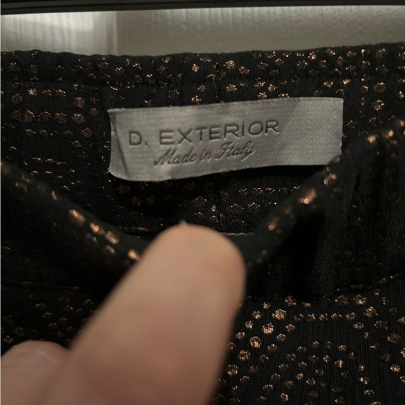 D. Exterior | Metallic Jacquard Pants Brocade Black Bronze‎ Sz 46/10 - Picture 4 of 7